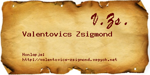 Valentovics Zsigmond névjegykártya